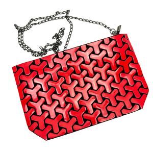 Emilio Pepe | NWT Red Geometric Convertible Crossbody Chain Strap Purse Wristlet